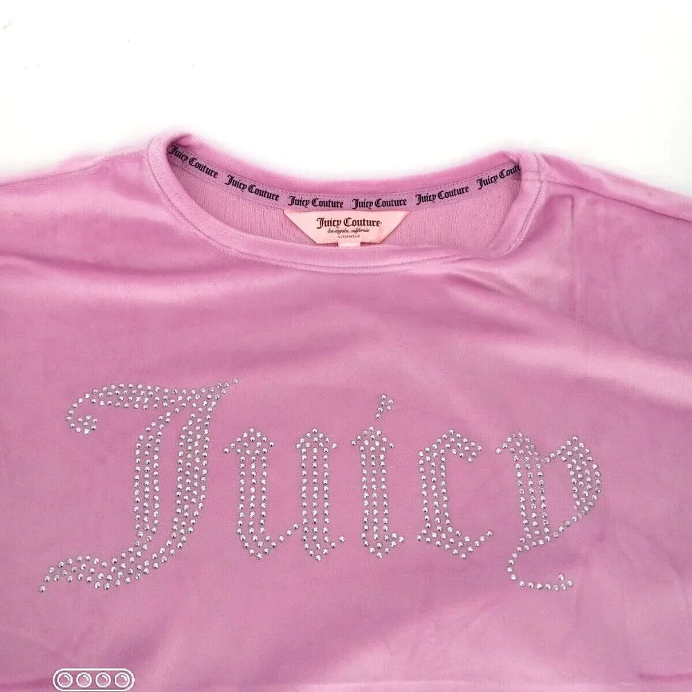 Juicy Couture 2pc Pajama Short & Shirt Lavender Logo Sleepwear Set - Picture 2 of 6